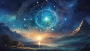What is Vedic Astrology? 3 A starry night sky with ancient Vedic astrology symbols.